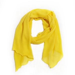 Neiman Marcus Vintage Yellow Sheer Silk Long Scarf